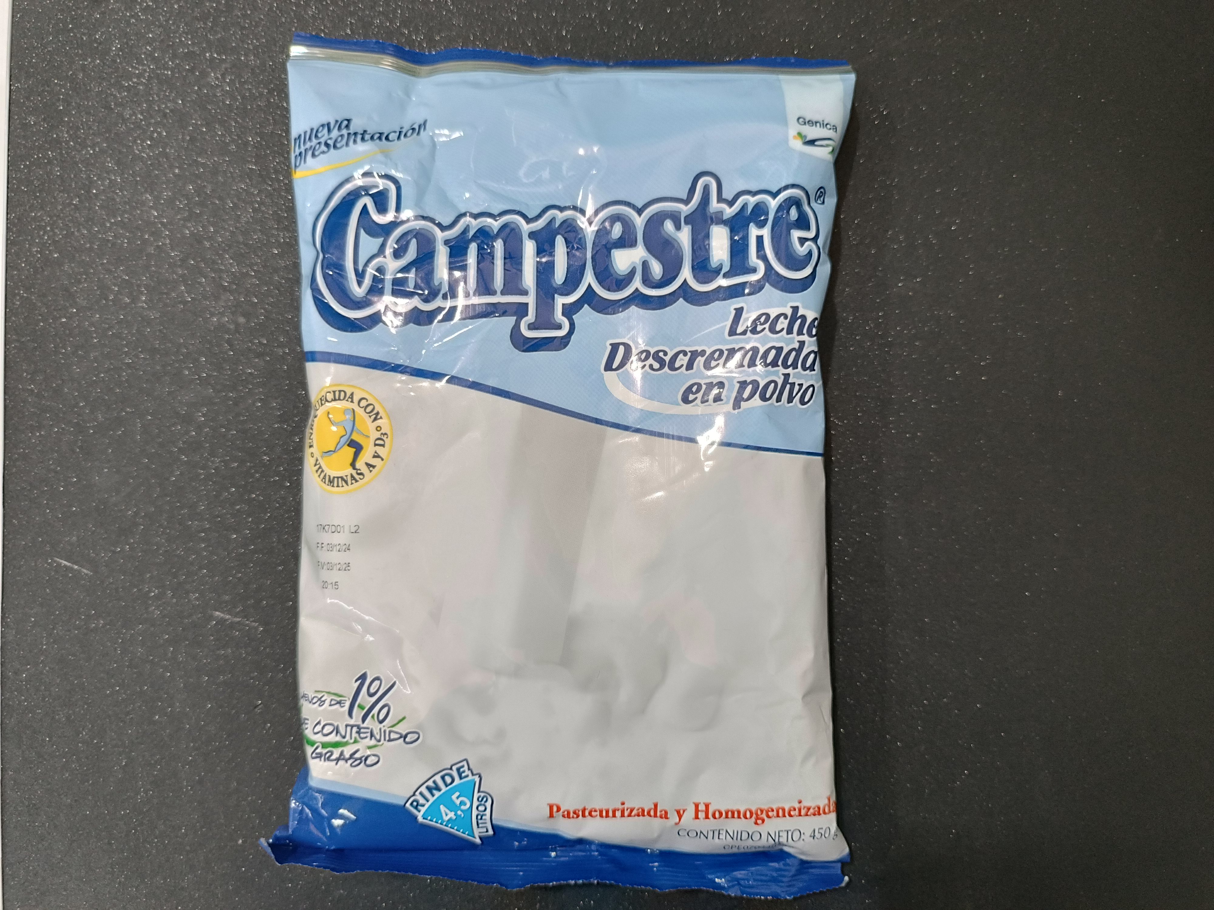 Leche Descremada Campestre 450g